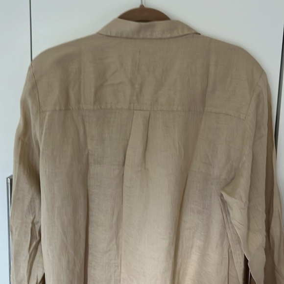 Gap linen ‘boyfriend’ button down shirt, beige, size large - Picture 5 of 7